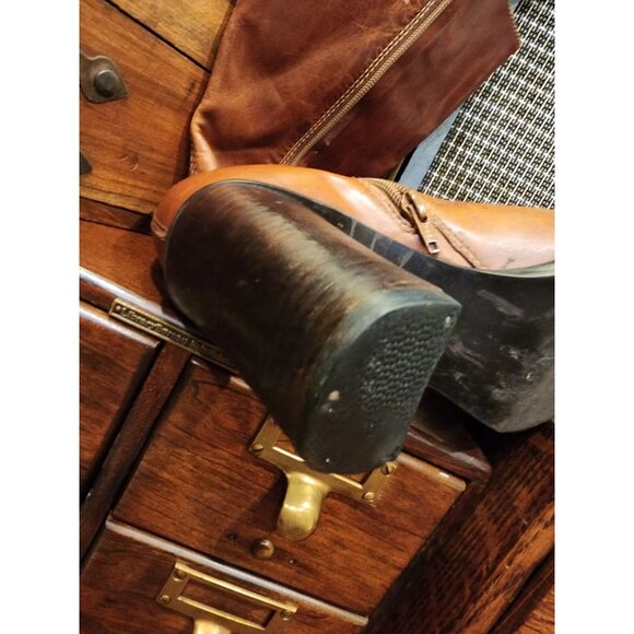 Vintage Steve Madden Brown Leather Heeled Mid-Calf Boots Size 8.5 B - Picture 14 of 14